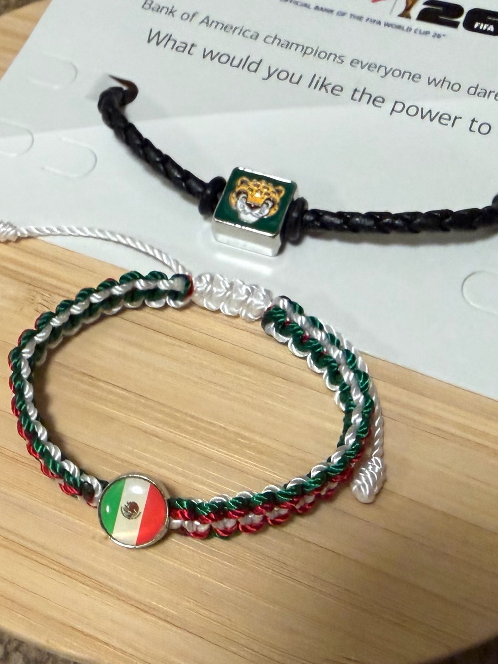 FIFA World Cup Mascot bracelet -Mexico Flag Friendship Bracelet .